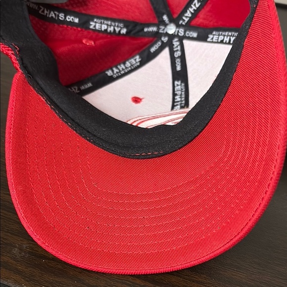 Zephyr Red and White Basketball Logo Hat - Picture 5 of 6